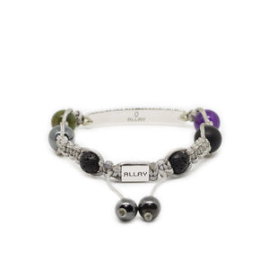 
            
                Load image into Gallery viewer, Handmade bracelet with silver closure and 2 hematite beads
            
        