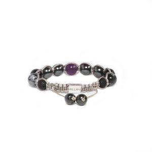 handmade bracelet with amethyst and other natural stones with a silver closure