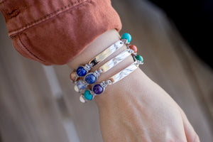 
            
                Load image into Gallery viewer, GRIEF &amp;amp; COMFORT WISH BRACELET l Amethyst, Chrysocolla, Sodalite &amp;amp; Unakite
            
        